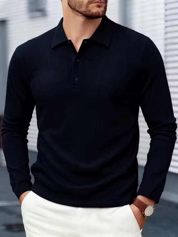 Men’s Long Sleeve Smart Casual Polo Shirt