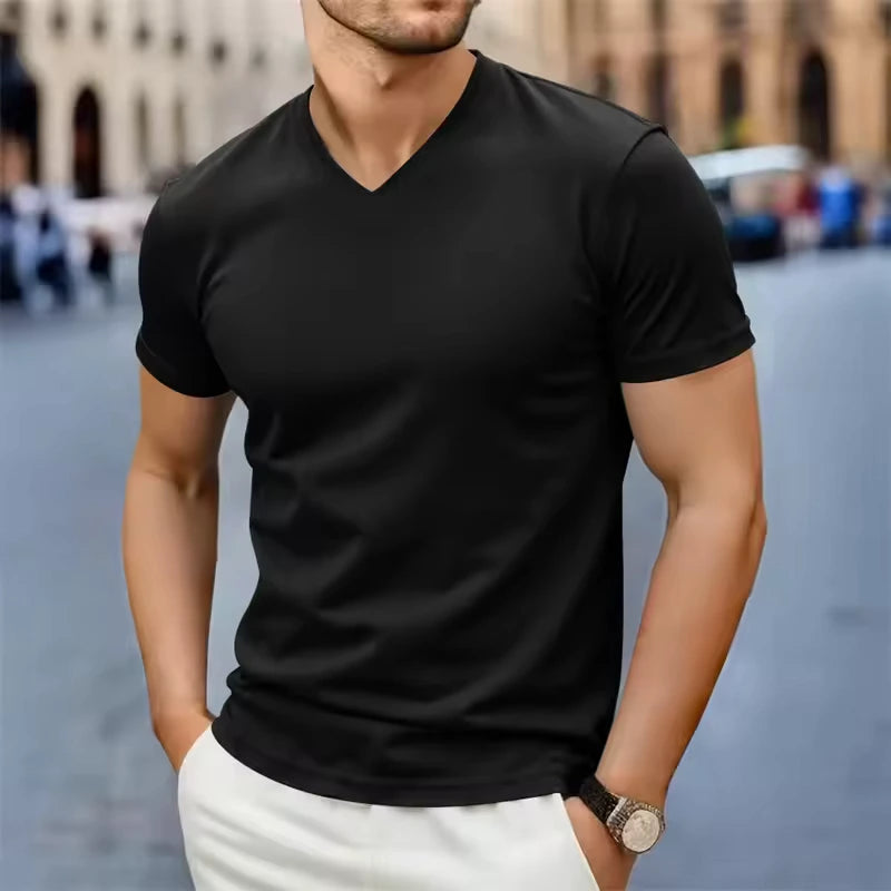 Men’s Smart Casual V-Neck T-Shirt