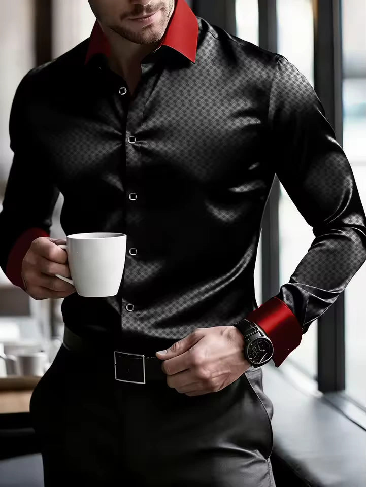 Men’s Luxury Contrast Collar Dress Shirt