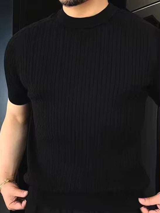 Men’s Cable Knit Slim Fit T-Shirt