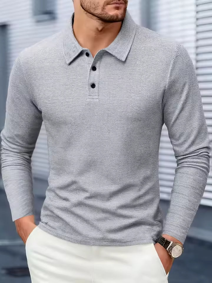 Men’s Long Sleeve Smart Casual Polo Shirt