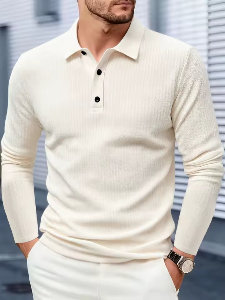 Men’s Long Sleeve Smart Casual Polo Shirt
