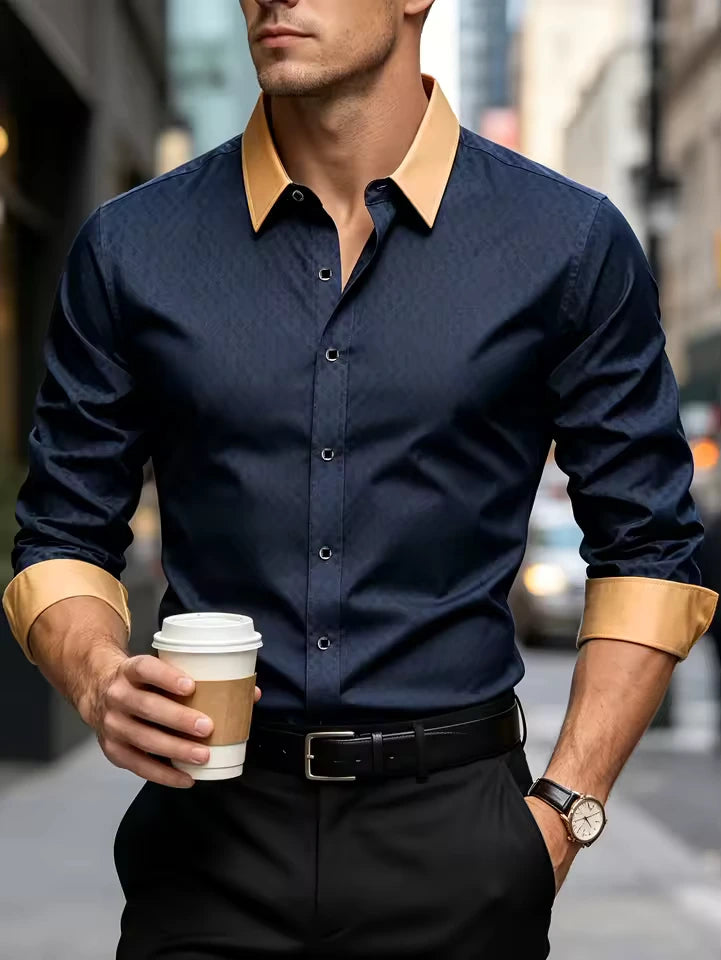 Men’s Luxury Contrast Collar Dress Shirt