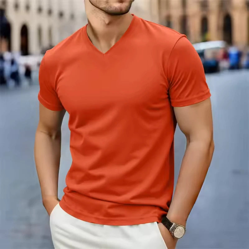 Men’s Smart Casual V-Neck T-Shirt