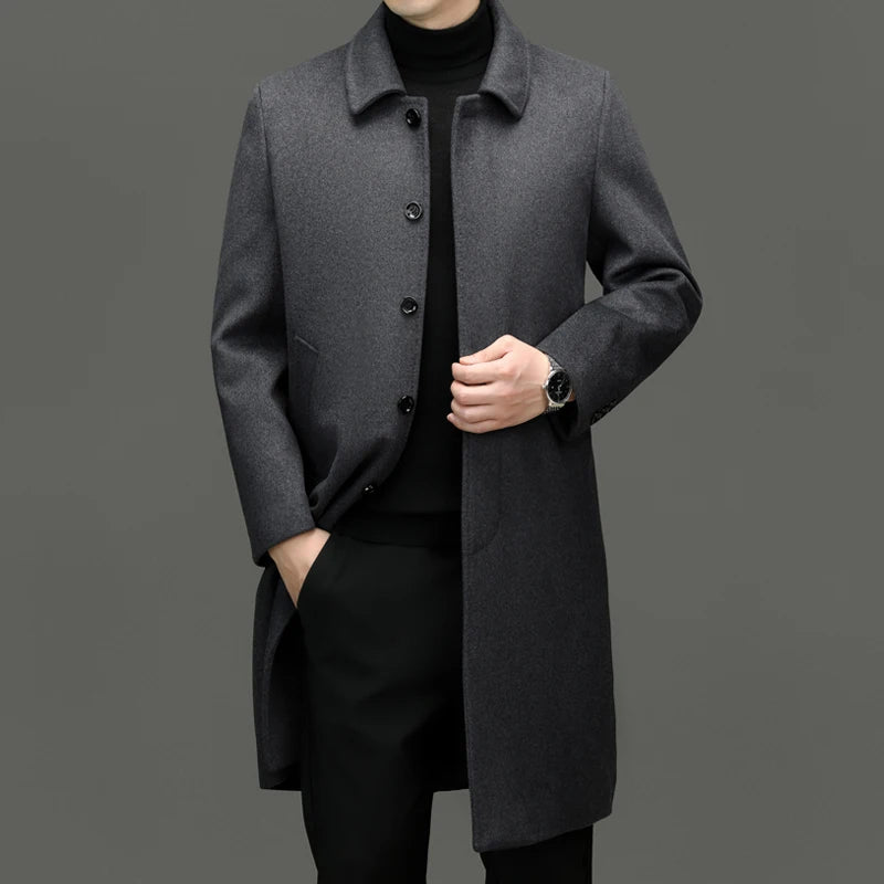Cashmere Blend Mid-Length Coat