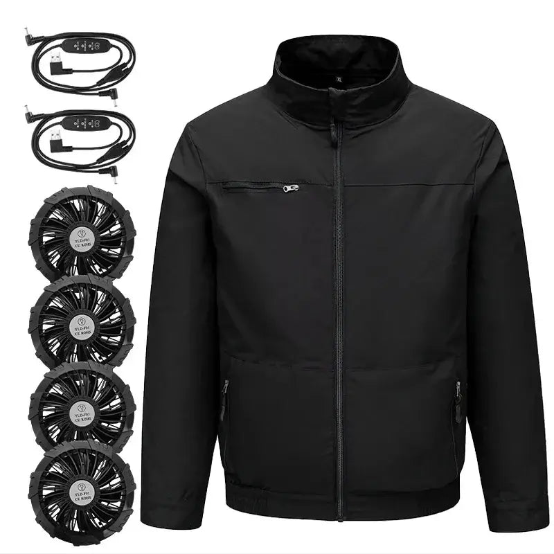 Men’s USB Cooling Fan Jacket – Breathable Outdoor Workwear for Heat Relief