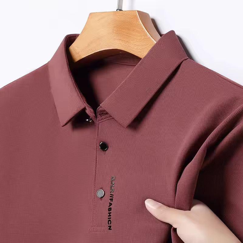 Arzadea crease-resistant knit polo in Pink