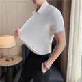 Men's stretch smart-casual shirt in White