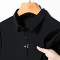 Arzadea crease-resistant knit polo in Black