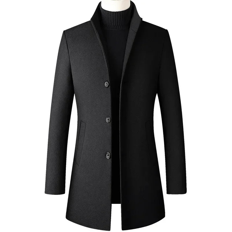 Stand Collar Long Trench Coat