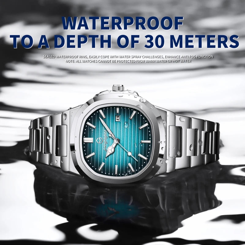 Square Stainless Steel Military Watch