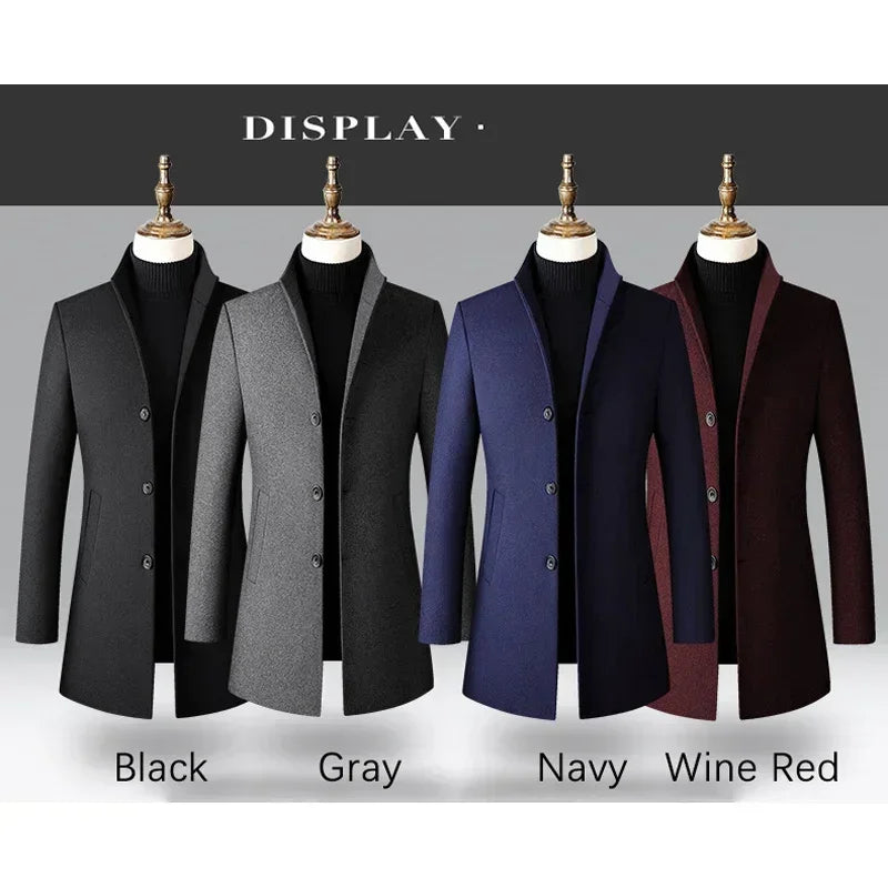 Stand Collar Long Trench Coat