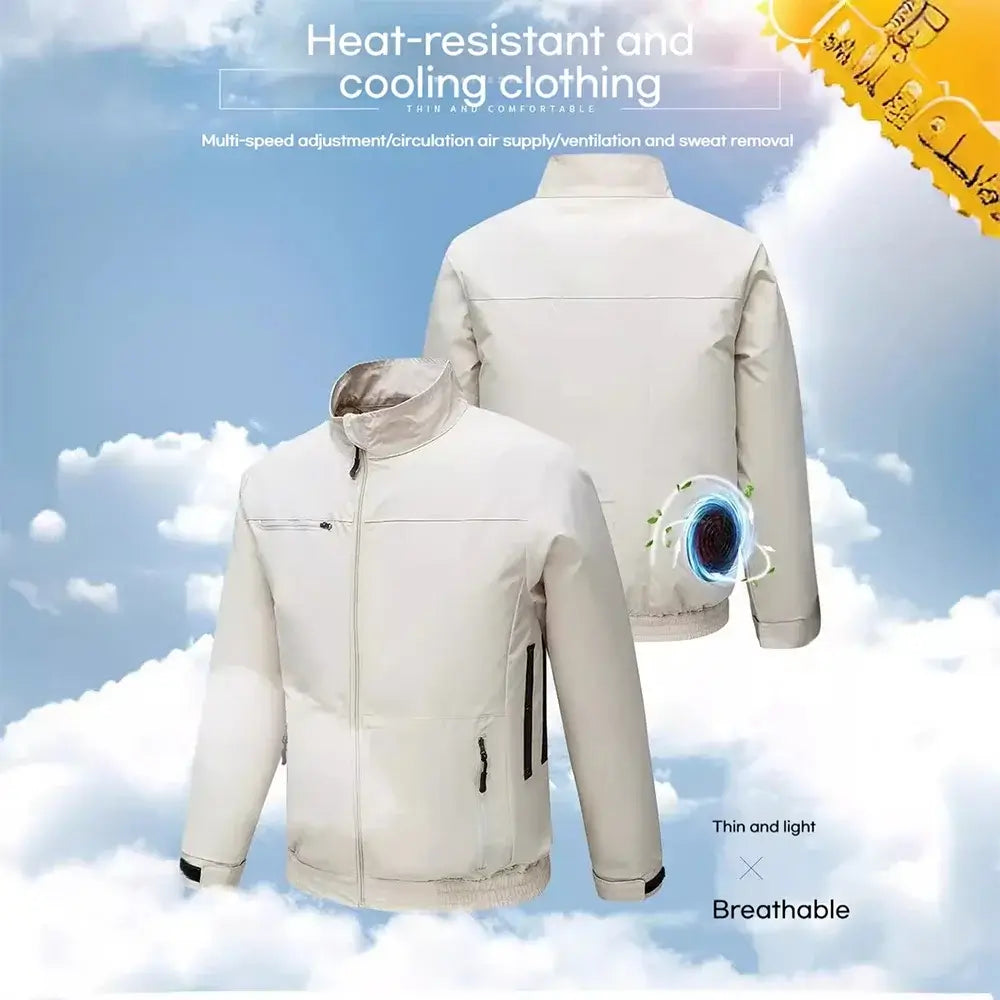 Men’s USB Cooling Fan Jacket – Breathable Outdoor Workwear for Heat Relief