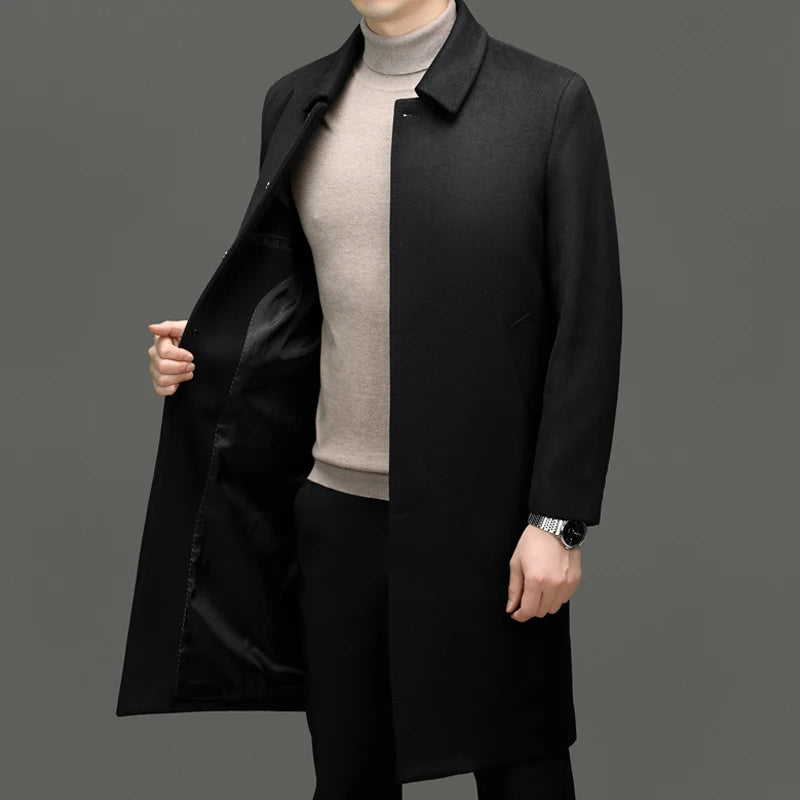 Cashmere Blend Mid-Length Coat