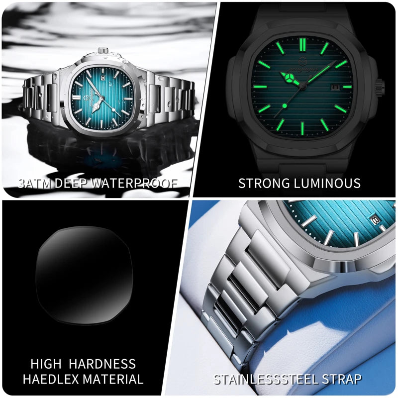 Square Stainless Steel Military Watch