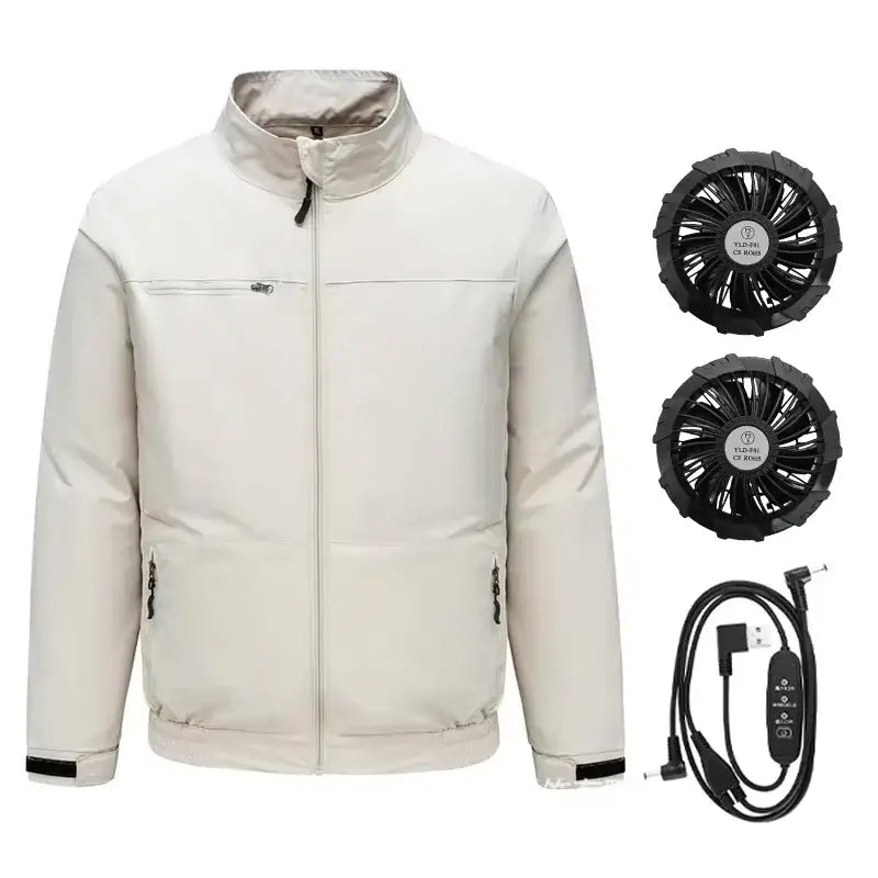 Men’s USB Cooling Fan Jacket – Breathable Outdoor Workwear for Heat Relief