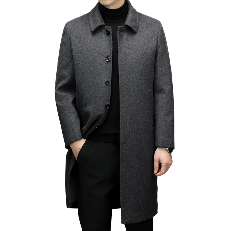 Cashmere Blend Mid-Length Coat