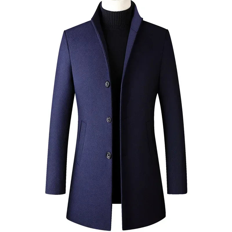 Stand Collar Long Trench Coat