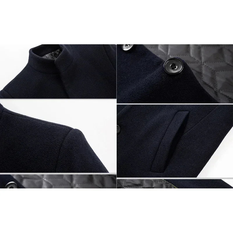 Stand Collar Long Trench Coat