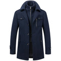 Double-Collar Wool Blend Overcoat