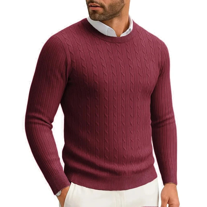 Men’s Cable Knit Crewneck Sweater