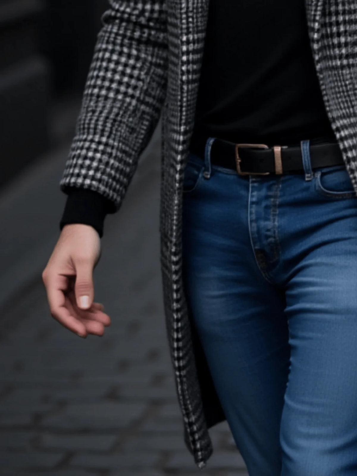 Houndstooth Lined Winter Overcoat