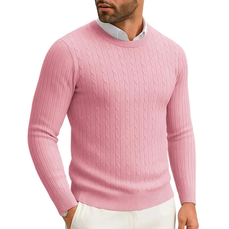 Men’s Cable Knit Crewneck Sweater