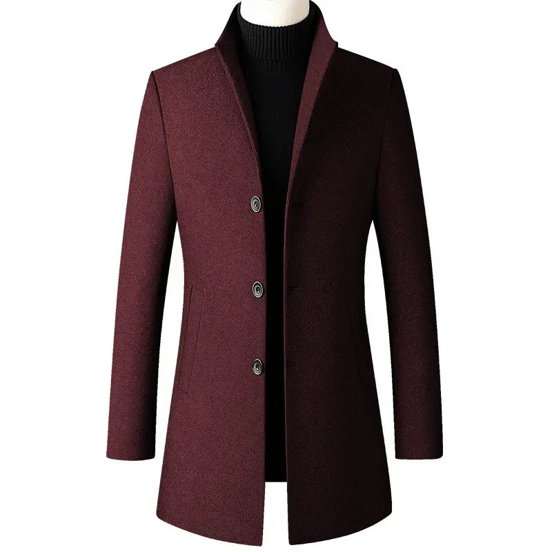 Stand Collar Long Trench Coat