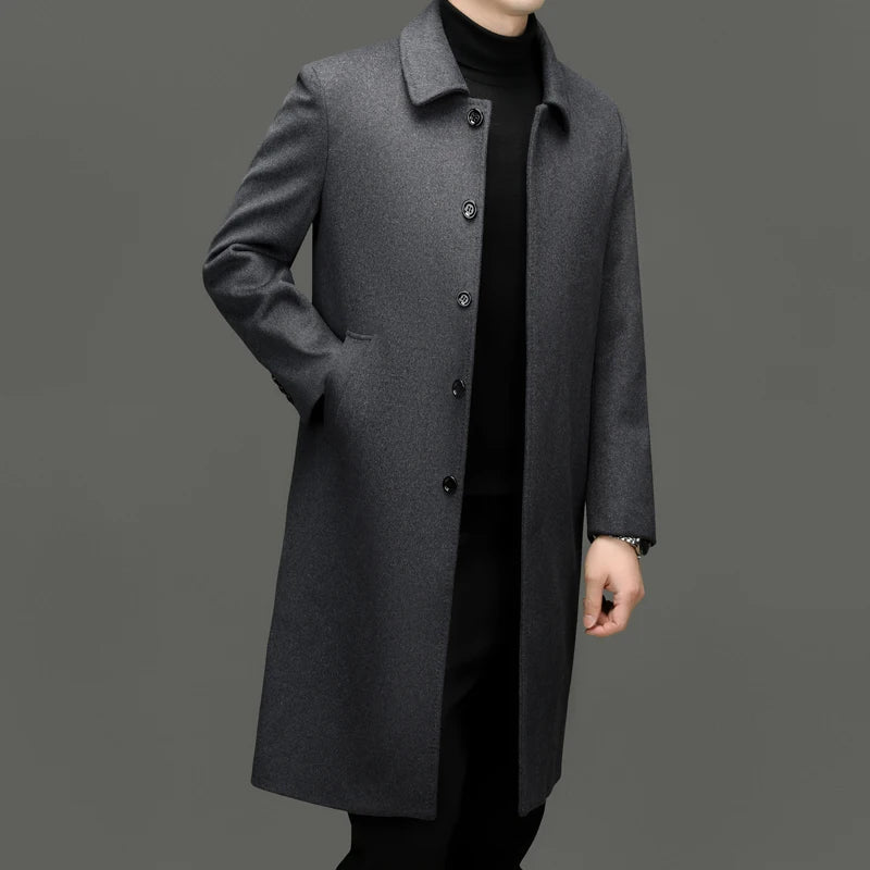 Cashmere Blend Mid-Length Coat