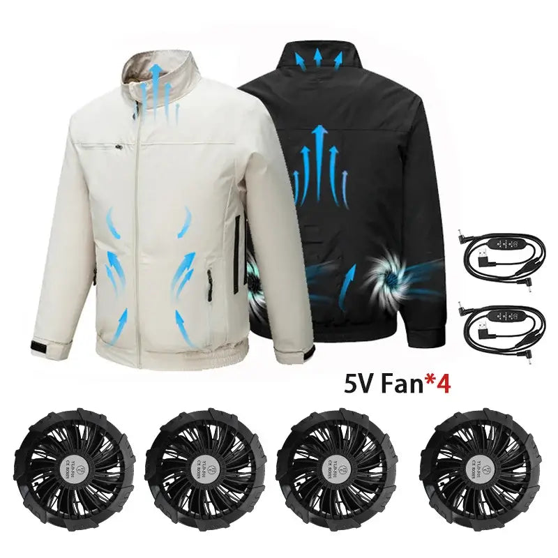 Men’s USB Cooling Fan Jacket – Breathable Outdoor Workwear for Heat Relief