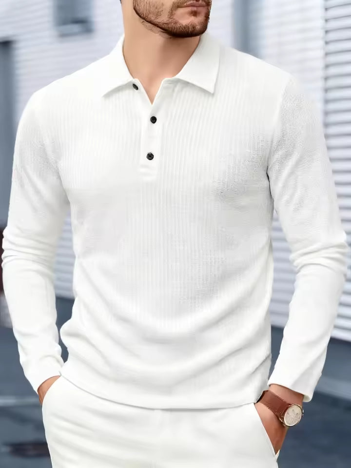 Men’s Long Sleeve Smart Casual Polo Shirt