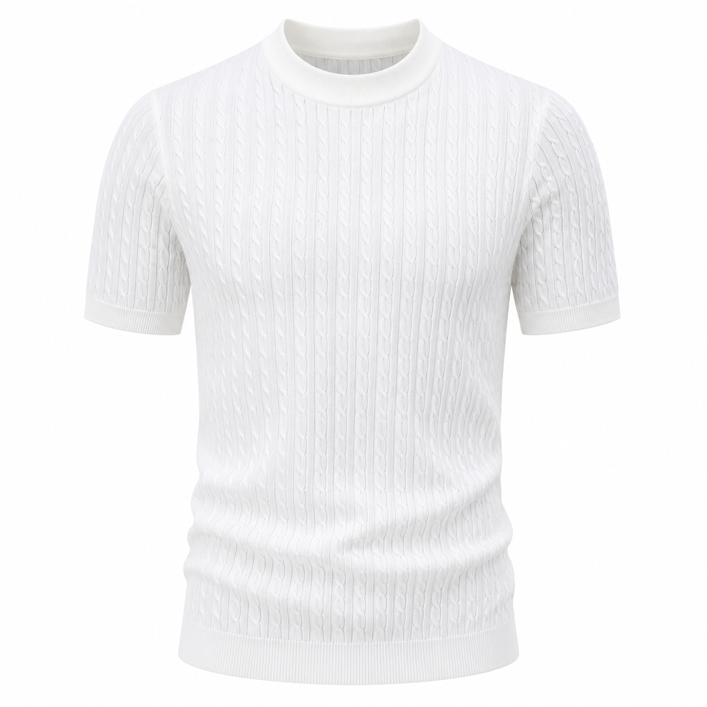 Men’s Cable Knit Slim Fit T-Shirt