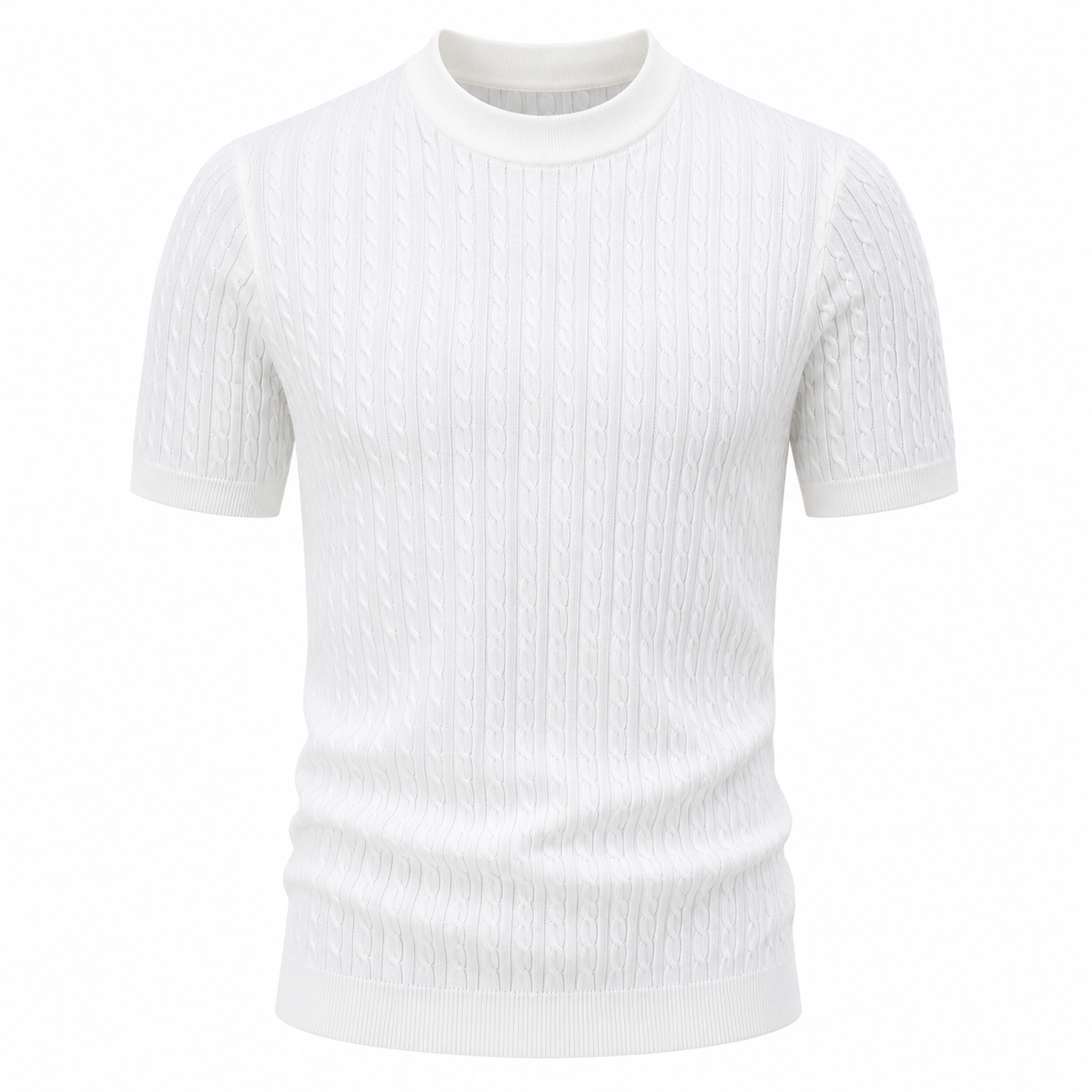 Men’s Cable Knit Slim Fit T-Shirt