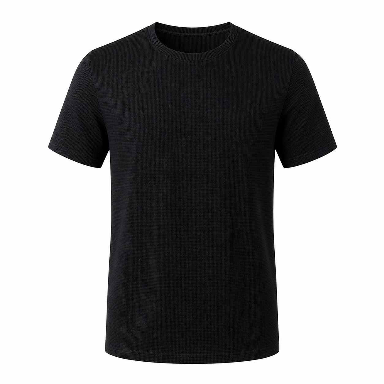 Black men's lightweight breathable T-shirt on an invisible mannequin